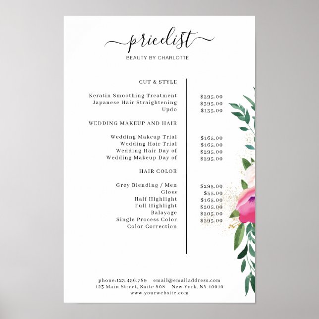 Poster de Floral Price List (Devant)