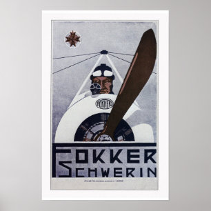 Poster de Fokker Schwerin WW1 Aviation