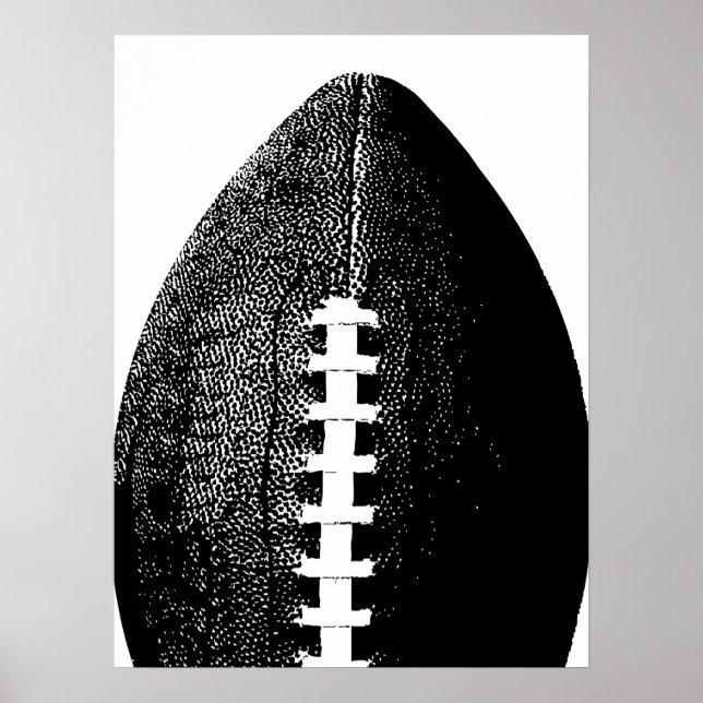 Poster de football - Black Modern Minimal Sports (Devant)