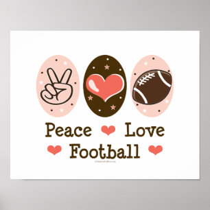 Poster de football Peace Love Imprimer