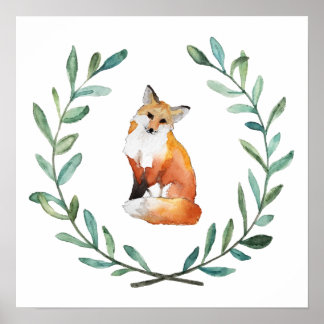 Poster de Fox et Wreath Woodland