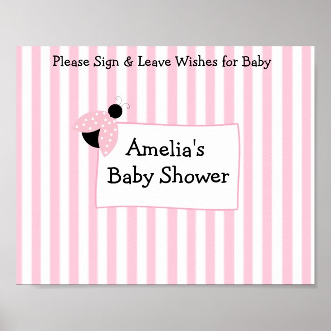 Poster de garde personnalisé pour Baby shower rose (Devant)