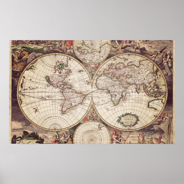 Poster de géographie de la carte du monde (Devant)