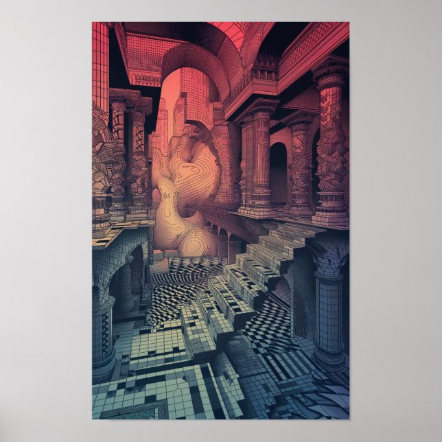 Poster de géométrie cintrée - Jardin manifold Ech (Devant)