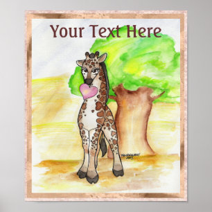 Poster de Giraffe au coeur