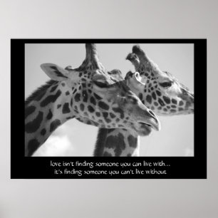 Poster de Giraffes sucrées, avec une citation sur
