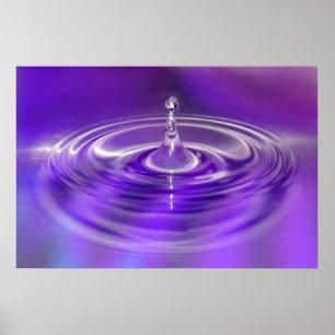 Poster de goutte d'eau violette