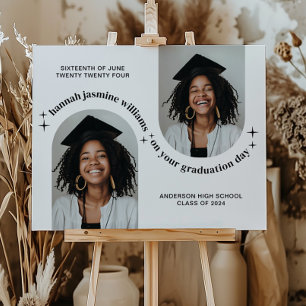 Poster de graduation de fille double arc photo