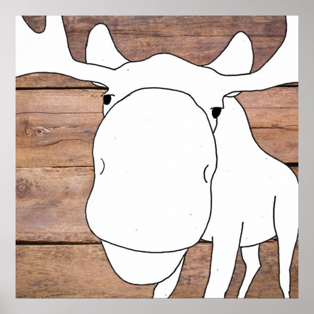 Poster de gros plan de l'orignal tiré à la main (Devant)