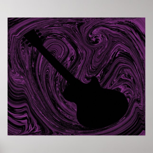 Poster de guitare Abstraite, Violet (Devant)