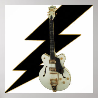 Poster de guitare blanche électrique