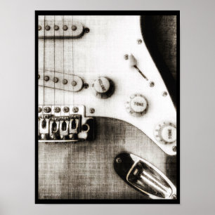 Poster de guitare électrique Sketchy
