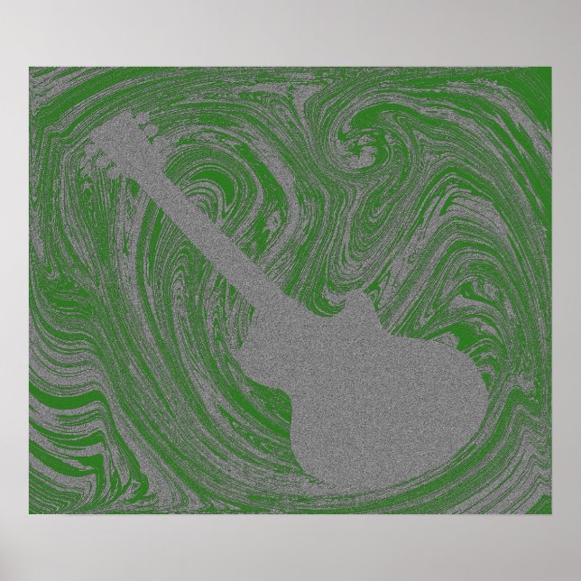 Poster de Guitare Grunge, Vert (Devant)