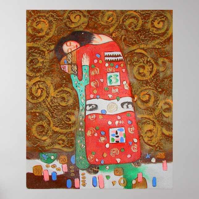 Poster de Gustav Klimt ~ Amour de l'armure (Devant)