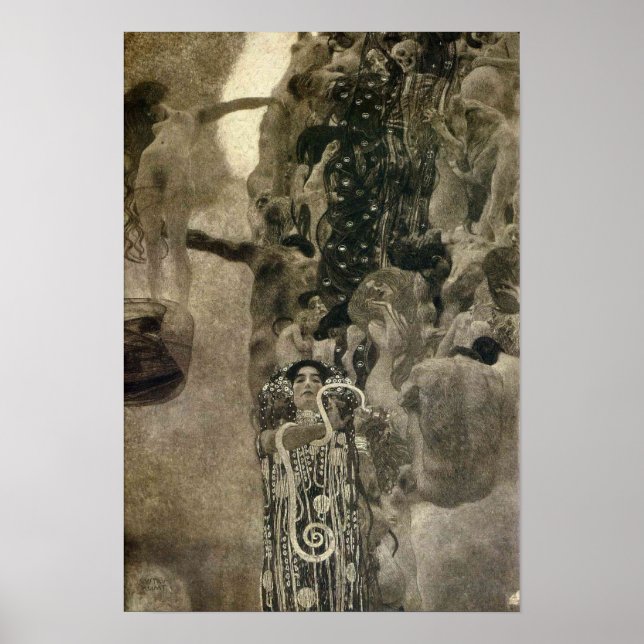 Poster de Gustav Klimt ~ médecine état final 1907 (Devant)