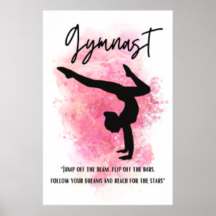Poster de gymnaste de couleur rose