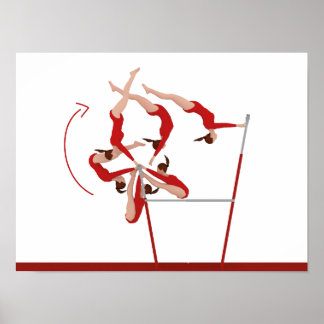 Poster de gymnastique impressionnante - barres iné