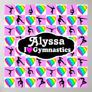 POSTER DE GYMNASTIQUE PERSONNALISÉ JOLIMENT ROSE