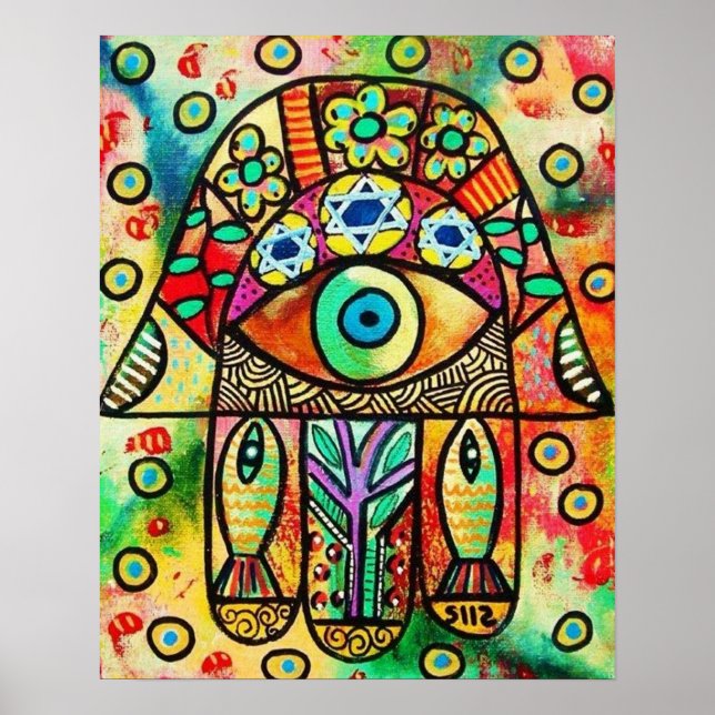 Poster de Hamsa Poisson Mer Morte (Devant)