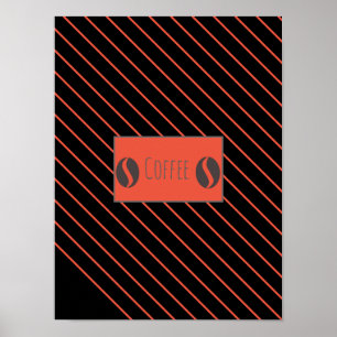Poster de haricots de café Funky Plaque Red Stripe