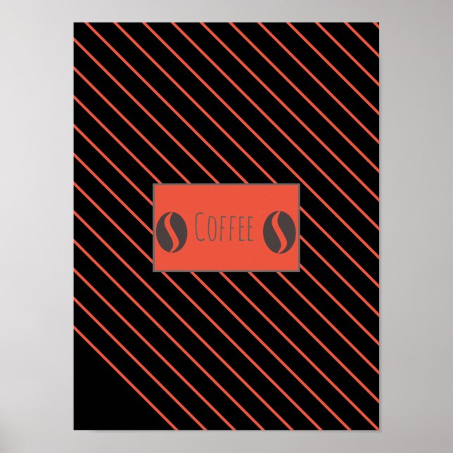 Poster de haricots de café Funky Plaque Red Stripe (Devant)