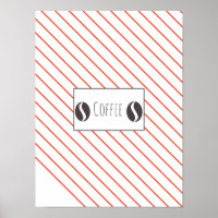 Poster de haricots de café Funky Plaque Red Stripe
