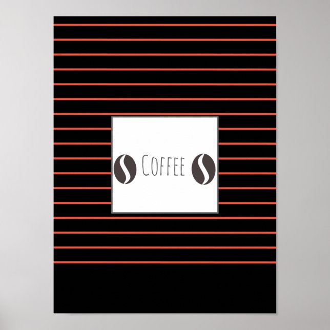 Poster de haricots de café Funky Plaque Red Stripe (Devant)