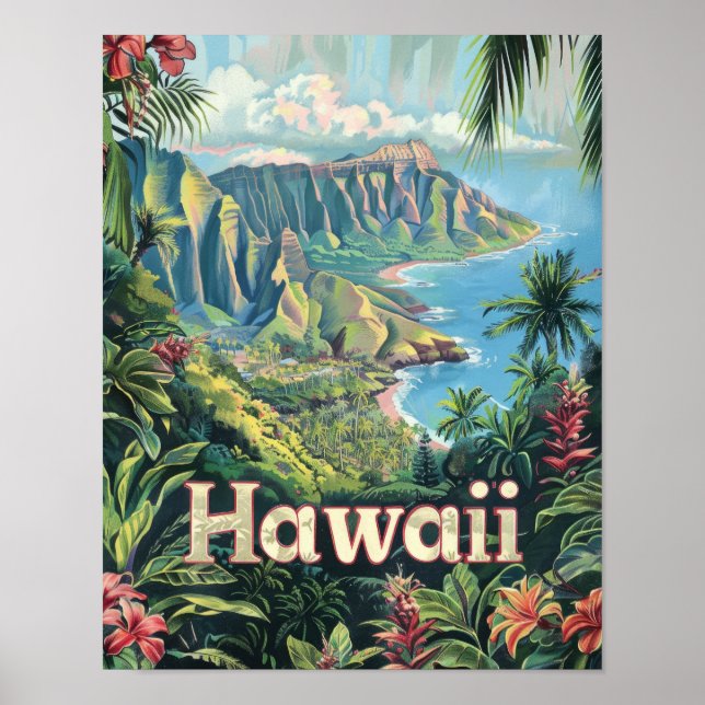 Poster de Hawaii Trave Art Imprimer Poster (Devant)