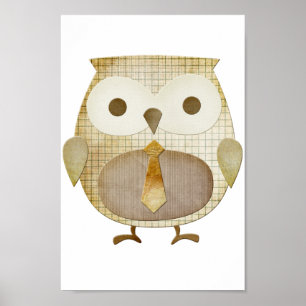 Poster de hibou avec Cravate