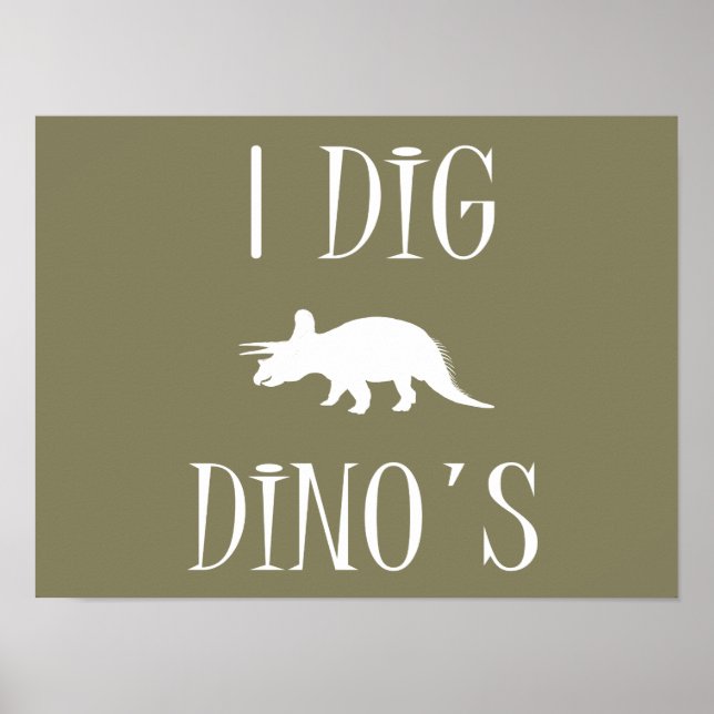 Poster de I Dig Dino 16" x 12" - Dinosaures (Devant)
