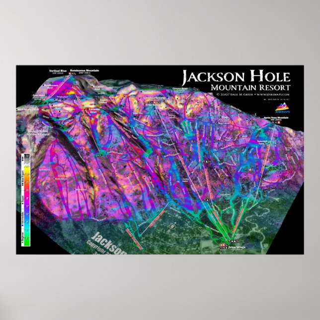 Poster de Jackson Hole 3dSkiMaps (Devant)