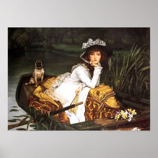 Poster de James Tissot Young Lady in the Boat (Devant)