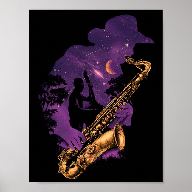 Poster de jazz de minuit (Devant)