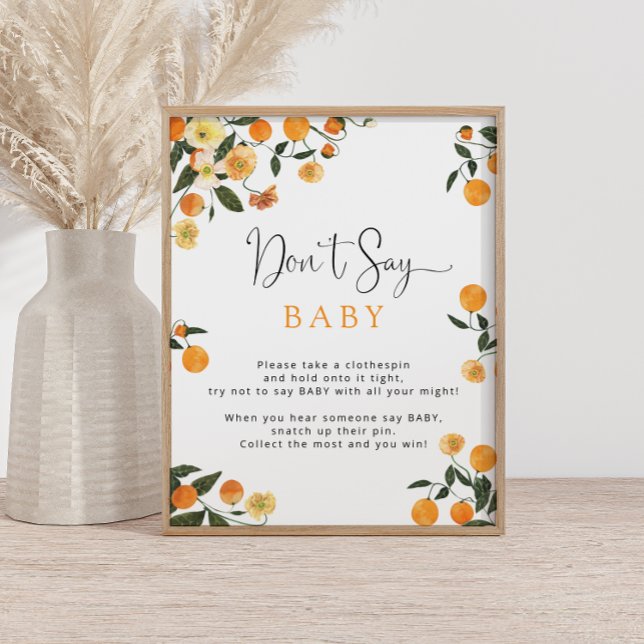 Poster de jeu pour bébés Orange & Botanical Don's  (Créateur téléchargé)