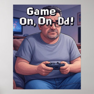 Poster De Jeu Sur Le Canapé Papa