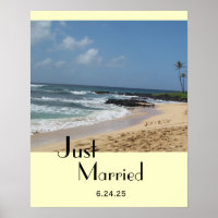 Poster de Just Married Names in Sand