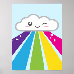 Poster de Kawaii Cloud et Rainbow