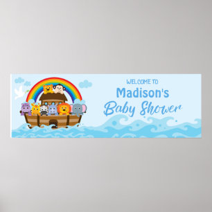 Poster de la bannière du Baby shower Arche de Noah