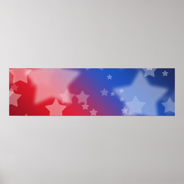 Poster de la bannière Red White and Blue Stars (Devant)