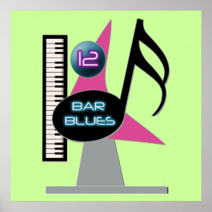 Poster de la barre de blues 12 Bar