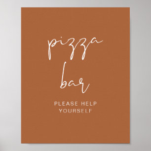 Poster de la barre de pizza Boho Terracotta