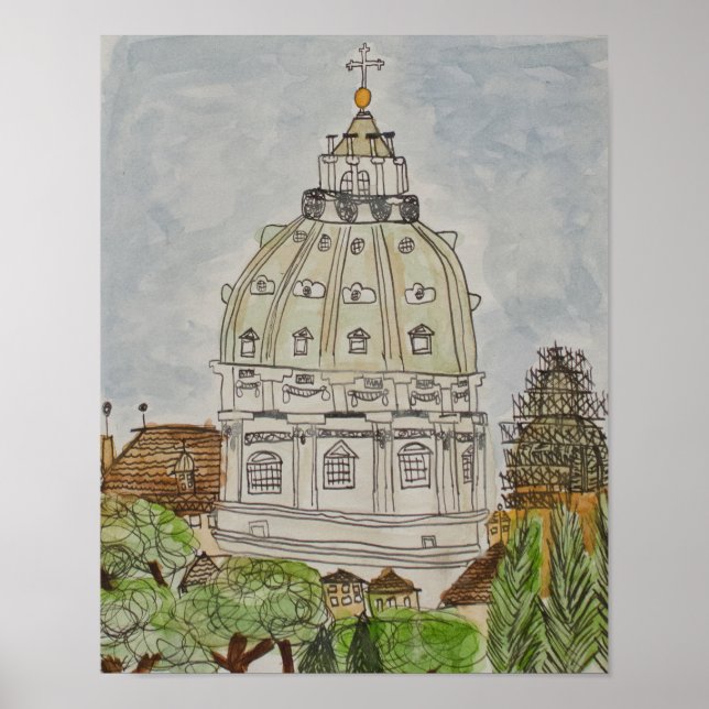 Poster de la basilique Saint-Pierre à Rome, Italie (Devant)