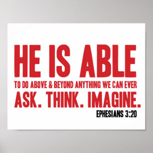 Poster de la Bible Éphésiens 3:20 Il est capable -