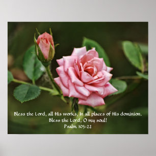 Poster de la Bible Rose Blessing Bible Scripture