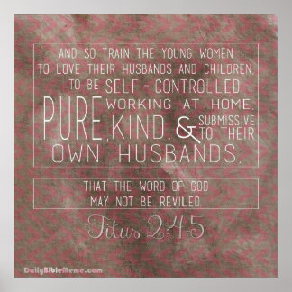 Poster de la Bible - Titus 2:4-5