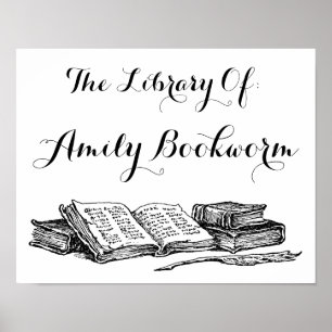 Poster de la bibliothèque de livres Vintages