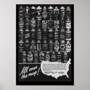 Poster de la bière continentale Can Company Cone T