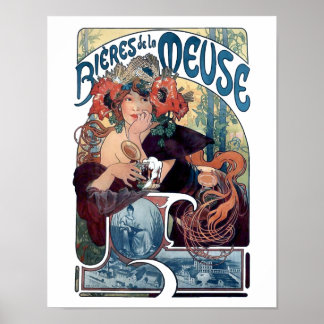Poster de la bière Mucha