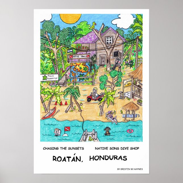 Poster de la boutique de plongée du fils autochton (Devant)
