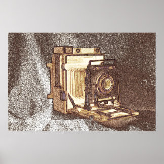 Poster de la caméra de presse vintage